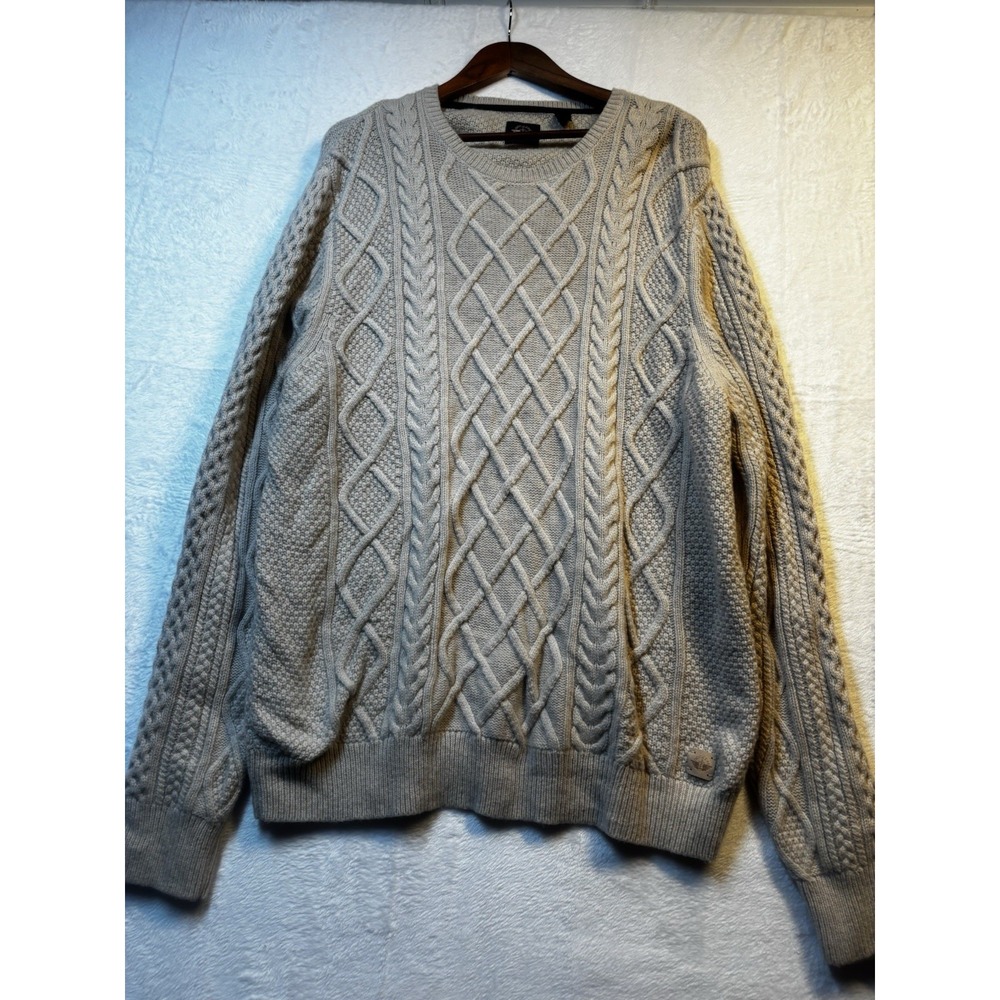 Dockers Cable Knit‎ Sweater Men's XXL Beige Tan Khaki Chunky Pullover 2X